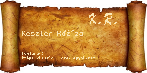 Keszler Róza névjegykártya