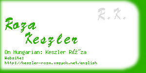 roza keszler business card